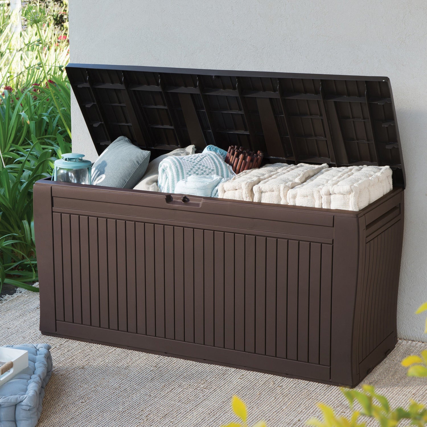 KETER - Baule da giardino marrone Comfy - h57x117x45 cm
